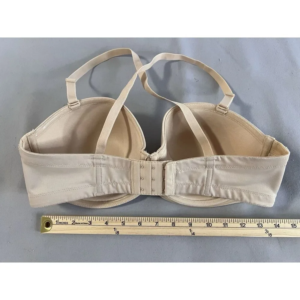 Wacoal 854119 Strapless Underwire Bra‎ Sz 36D Tan Beige Women's